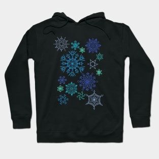 Snowflakes (black background) Hoodie